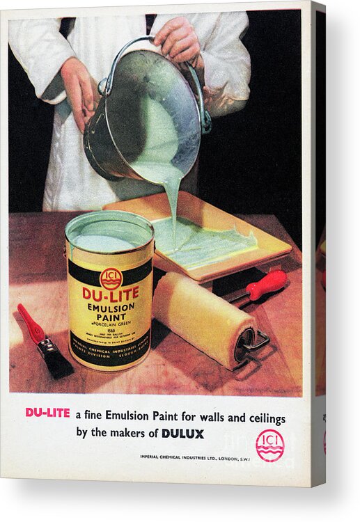 1950-1959 Acrylic Print featuring the photograph Du-lite Emulsion Paint by Picture Post