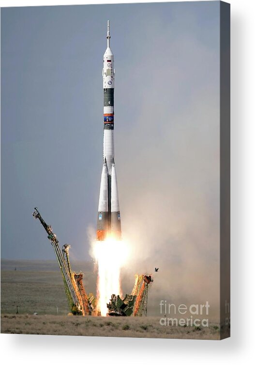 Alexander Gerst Acrylic Print featuring the photograph Expedition 56 Launch by Nasa, Joel Kowsky/science Photo Library
