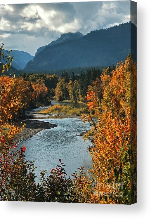 Bitterroot River Montana Acrylic Print featuring the photograph Fall on the Bitterroot River in Montana by Joseph J Stevens