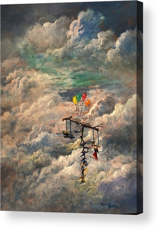 Clouds Acrylic Print featuring the painting Fearless by Rand Burns