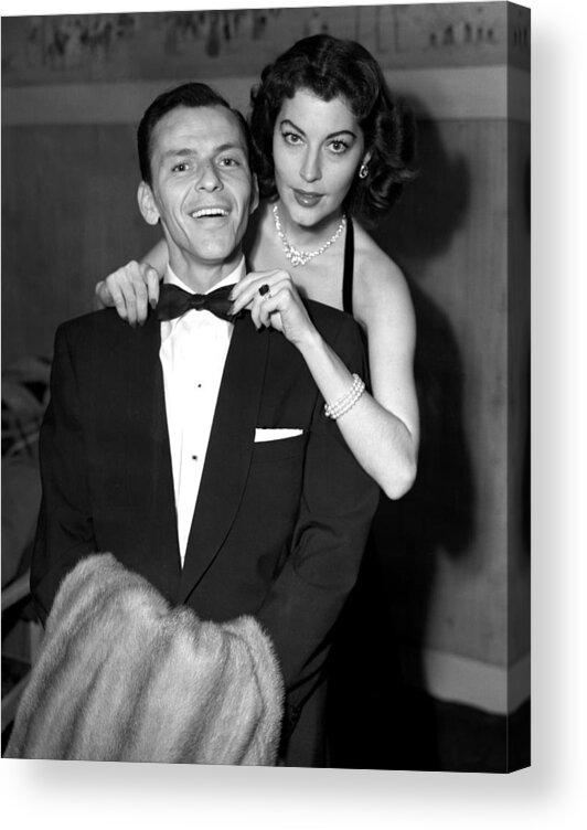 People Acrylic Print featuring the photograph Frank Sinatra And His Wife by Pa Images