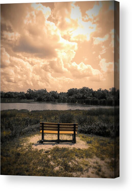 Bench Acrylic Print featuring the digital art From Here to Eternity by Robert Stanhope