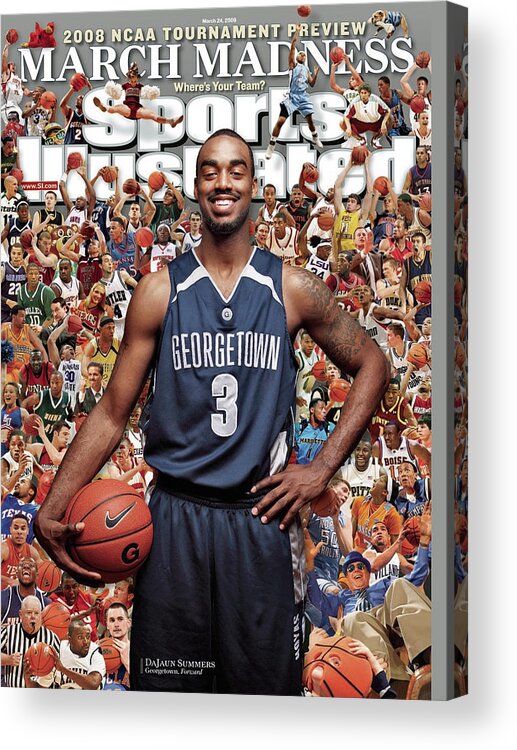 Dajuan Summers Acrylic Print featuring the photograph Georgetown University Dajuan Summers, 2008 Ncaa Tournament Sports Illustrated Cover by Sports Illustrated