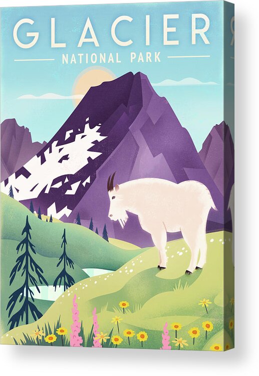 #faatoppicks Acrylic Print featuring the digital art Glacier National Park by Martin Wickstrom