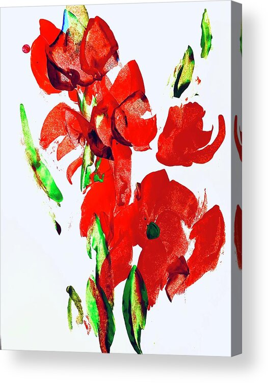 Gladioli Acrylic Print featuring the painting Glad by Tommy McDonell
