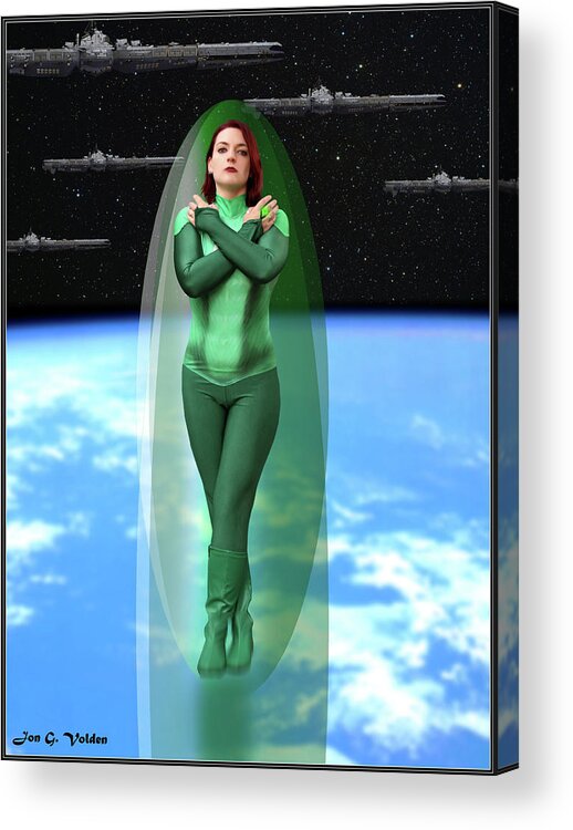 Green Acrylic Print featuring the photograph Green Lantern Rising by Jon Volden