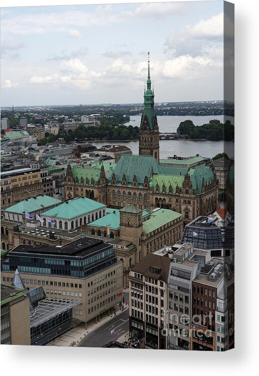 Hamburg Acrylic Print featuring the photograph Hamburg Cityscape by Yvonne Johnstone