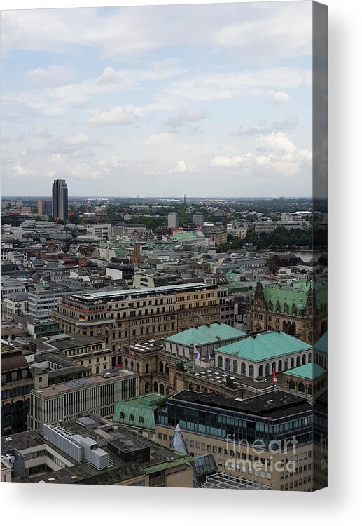 Hamburg Acrylic Print featuring the photograph Hamburg Rooftops View by Yvonne Johnstone
