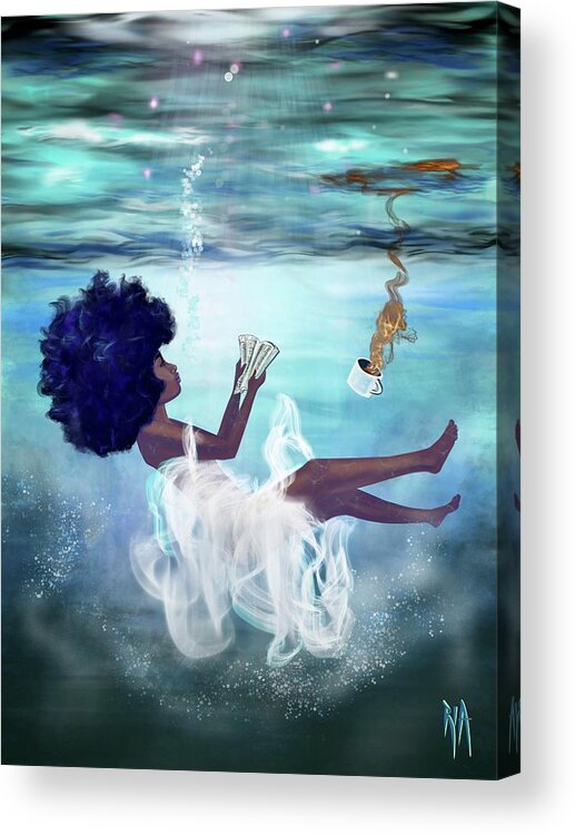 Bible Acrylic Print featuring the painting I aint drowning by Artist RiA