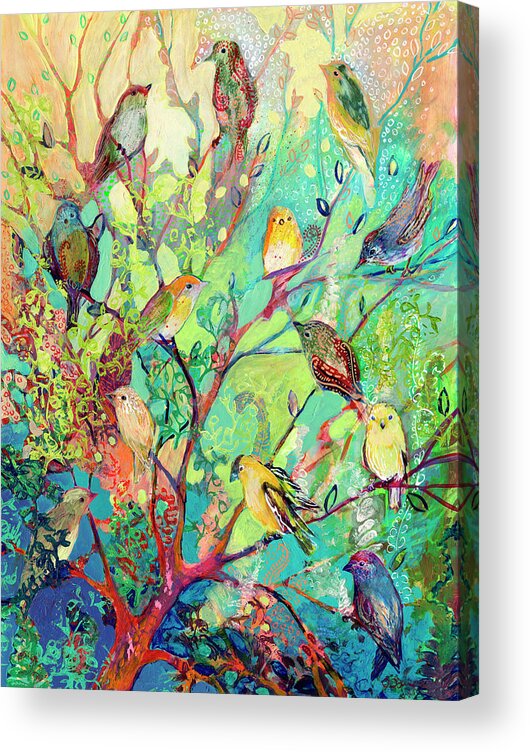 Bird Acrylic Print featuring the painting I Am the Place of Refuge by Jennifer Lommers