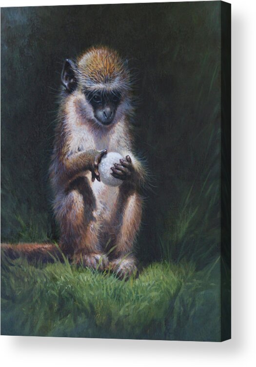 Primate Acrylic Print featuring the painting Img_9333_2 by Michael Jackson