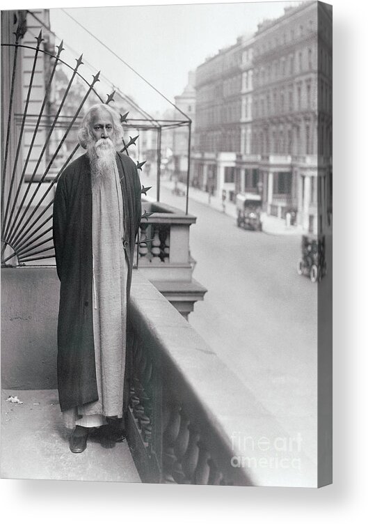 Indian Subcontinent Ethnicity Acrylic Print featuring the photograph Indian Poet And Divine In London by Bettmann