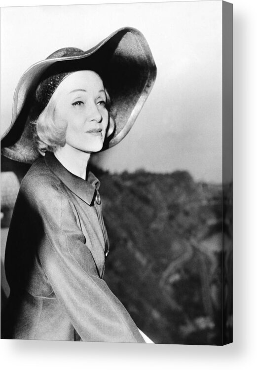 People Acrylic Print featuring the photograph Italy.taormina. Marlene Dietrich At The by Keystone-france