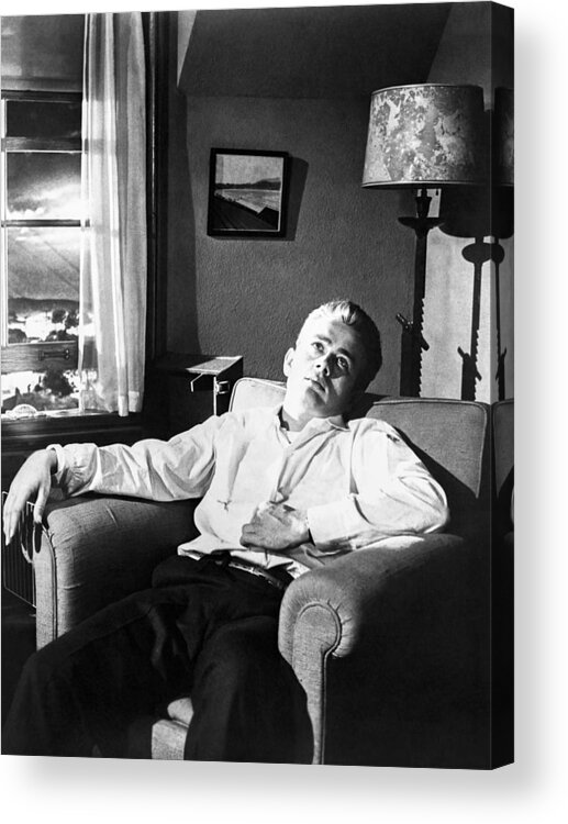 Hollywood Acrylic Print featuring the photograph James Dean Reclining by Globe Photos
