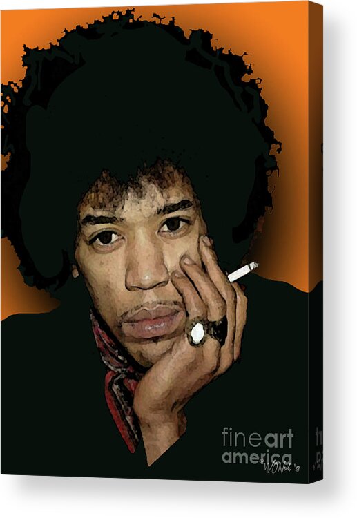 Portraits Acrylic Print featuring the digital art Jimi Hendrix 5 by Walter Neal