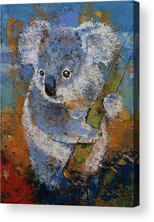 Baby Acrylic Print featuring the painting Koala by Michael Creese