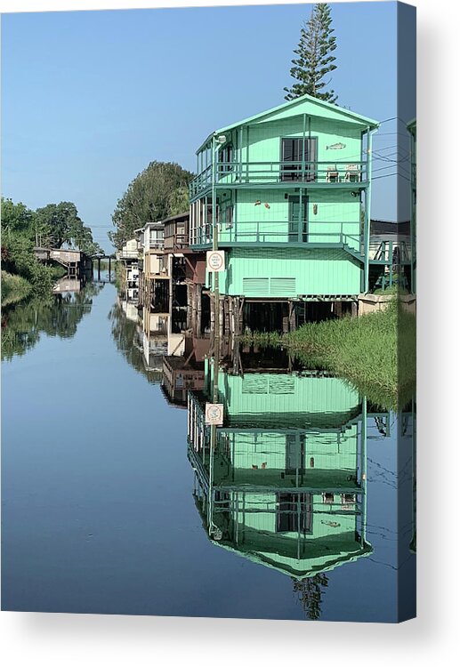 Lake Poinsett Acrylic Print featuring the photograph Lake Poinsett Road Houses by Bradford Martin