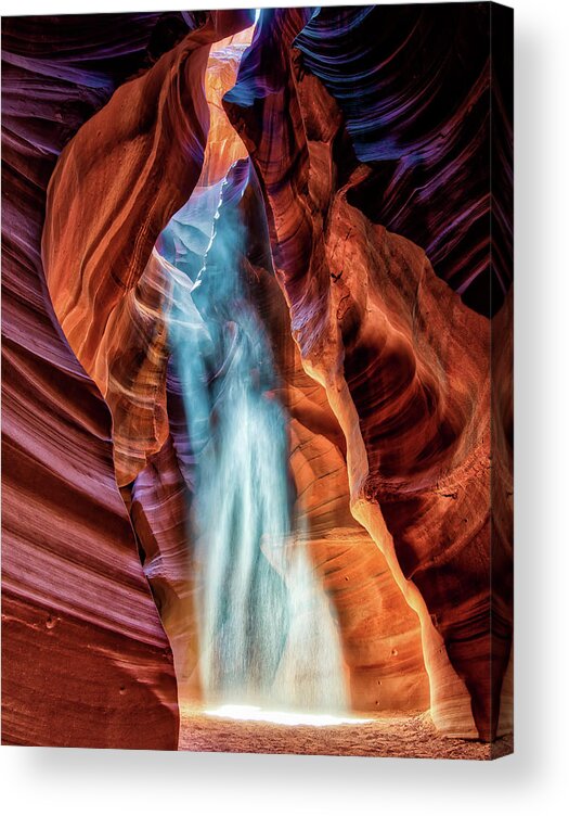 Light Acrylic Print featuring the photograph Light Rain In Antelope Canyon by David Soldano