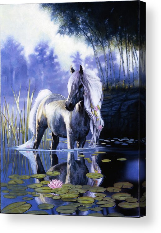 Lily Pony Acrylic Print featuring the painting Lily Pony by John Rowe