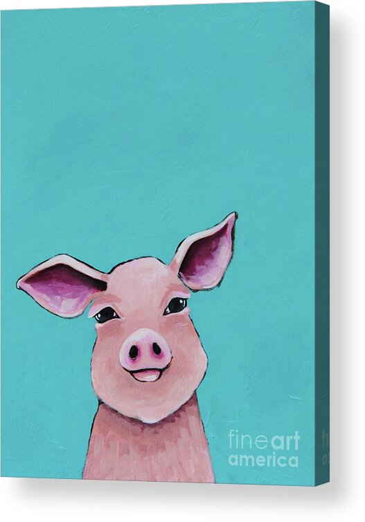 Pig Acrylic Print featuring the painting Little Pig by Lucia Stewart