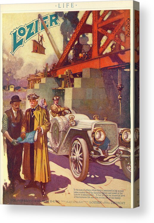 Automobile Acrylic Print featuring the mixed media Lozier Advertisement by Unknown