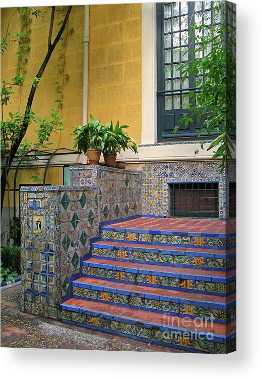 Architectural Acrylic Print featuring the photograph Madrid - Sorolla Azulejos by Nieves Nitta