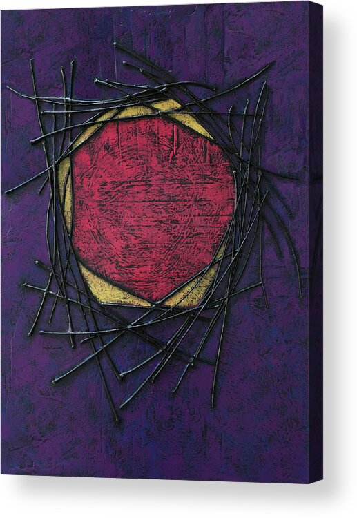 Abstract Acrylic Print featuring the painting Make Safe by Carrie MaKenna