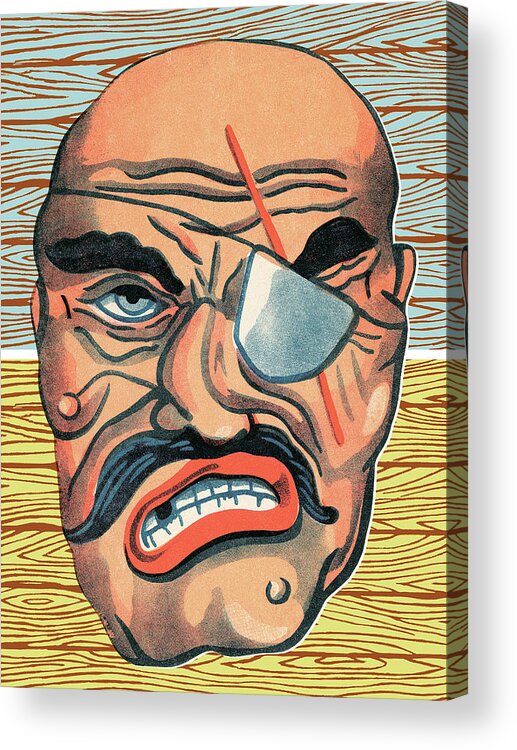 Adult Acrylic Print featuring the drawing Man with eye patch by CSA Images