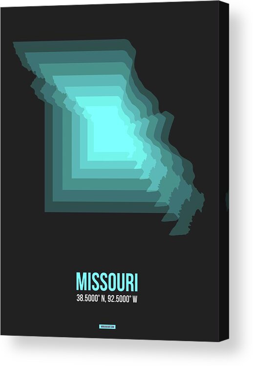Missouri Acrylic Print featuring the digital art Map of Missouri 2 by Naxart Studio