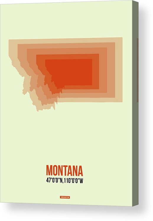 Montana Map Acrylic Print featuring the digital art Map of Montana by Naxart Studio
