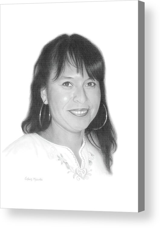 Portrait Acrylic Print featuring the drawing Maria del Rocio Martinez Juarez by Conrad Mieschke