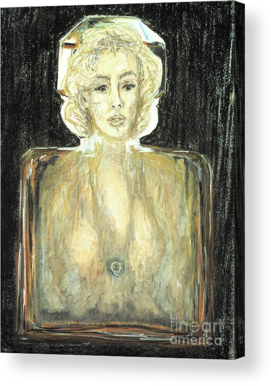 Contemporary Art Acrylic Print featuring the painting Marilyn In Chanel, 1996 Pastel, Pencil And Charcoal On Paper by Stevie Taylor