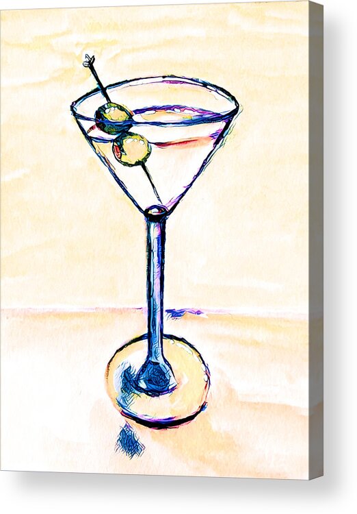 Martinii Acrylic Print featuring the painting Martini Anyone? 3 by Vanessa Katz