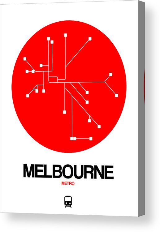 Melbourne Acrylic Print featuring the photograph Melbourne Red Subway Map by Naxart Studio