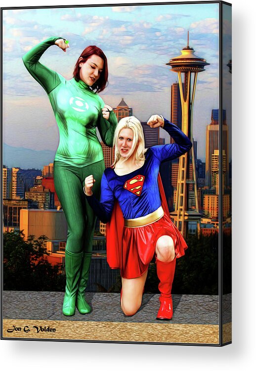 Super Acrylic Print featuring the photograph Mighty Heroes In Seattle by Jon Volden