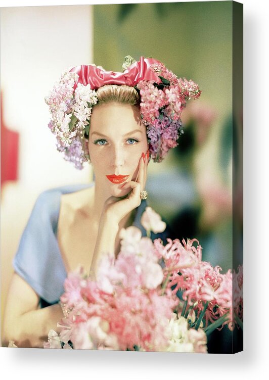 Accessories Acrylic Print featuring the photograph Model In An Emme Headdress by Horst P. Horst