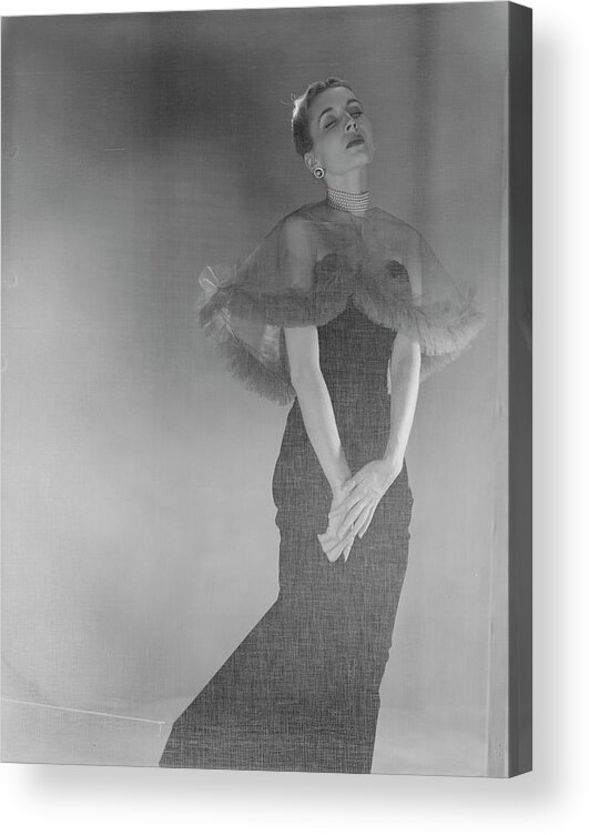 #new2022vogue Acrylic Print featuring the photograph Mrs. Hugh Chisholm Behind A Scrim by Cecil Beaton
