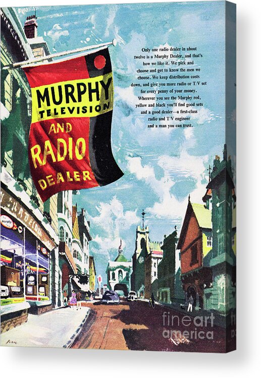 Hanging Acrylic Print featuring the photograph Murphy Television And Radio Dealer by Picture Post