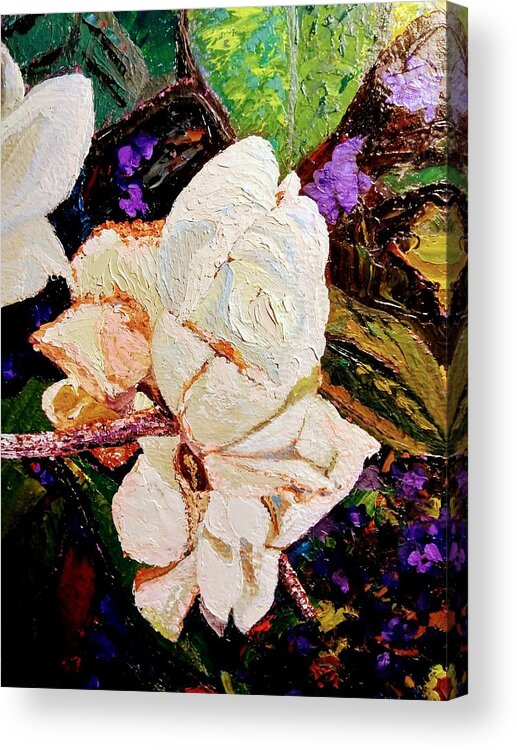 Flowers Acrylic Print featuring the painting My impasto flowers by Ray Khalife