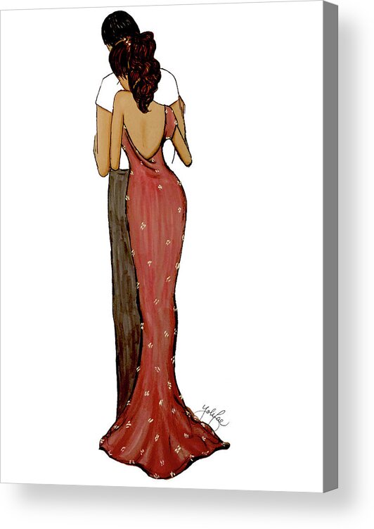 Licensing Acrylic Print featuring the mixed media Never Let Go - Fair Skintone by Yolanda Holmon