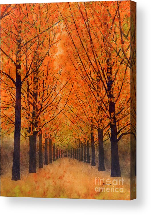 Orange Acrylic Print featuring the painting Orange Grove by Hailey E Herrera