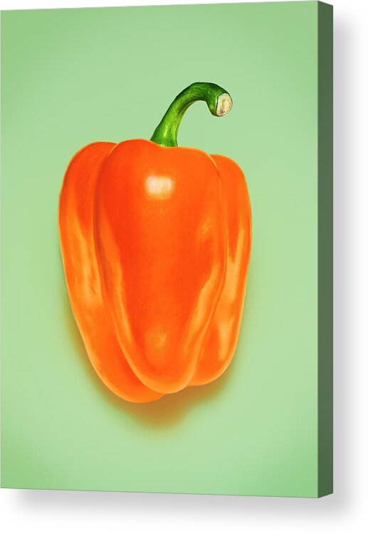 Orange Color Acrylic Print featuring the photograph Orange Pepper by Adrian Burke