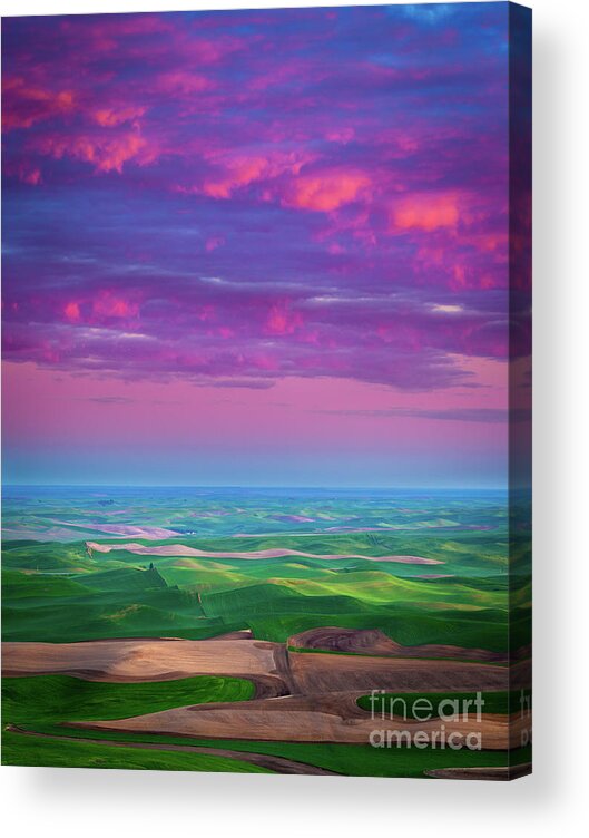 America Acrylic Print featuring the photograph Palouse Fiery Dawn by Inge Johnsson