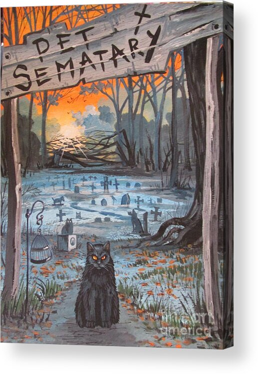 Print Acrylic Print featuring the painting Pet Semetary by Margaryta Yermolayeva