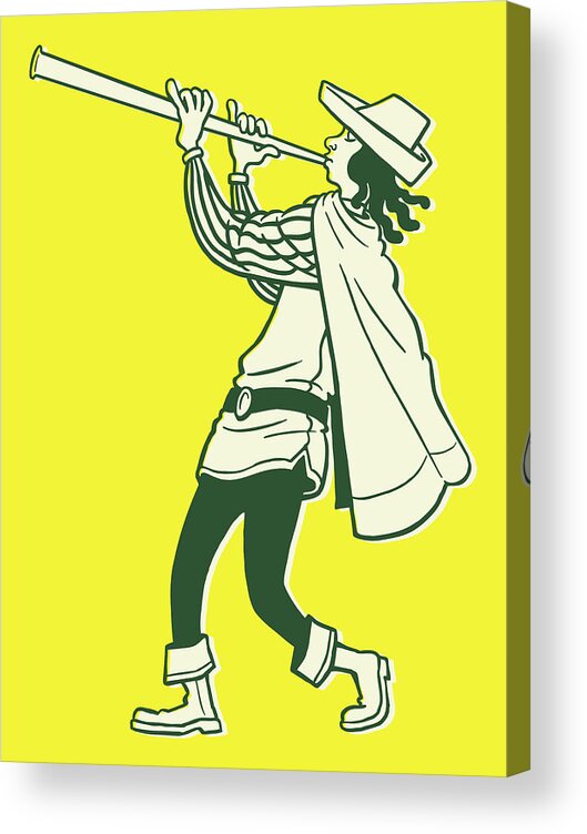Accessories Acrylic Print featuring the drawing Pied Piper by CSA Images