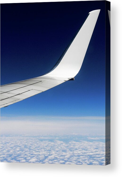 Mid-air Acrylic Print featuring the photograph Plane Wing Tip by Photo By Stuart Gleave