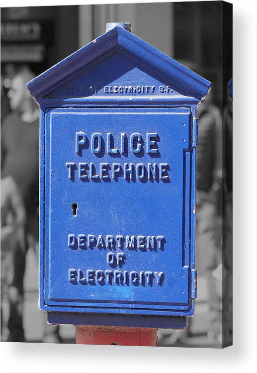Richard Reeve Acrylic Print featuring the photograph Police Box by Richard Reeve