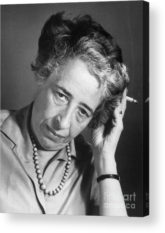 Hannah Arendt Acrylic Print featuring the photograph Political Theorist Hannah Arendt by Bettmann