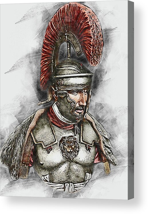 Roman Legion Acrylic Print featuring the painting Portrait of a Roman Legionary - 49 by AM FineArtPrints