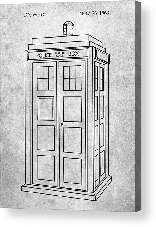 Pp189- Doctor Who Tardis Poster Acrylic Print featuring the digital art Pp189- Doctor Who Tardis Poster by Cole Borders